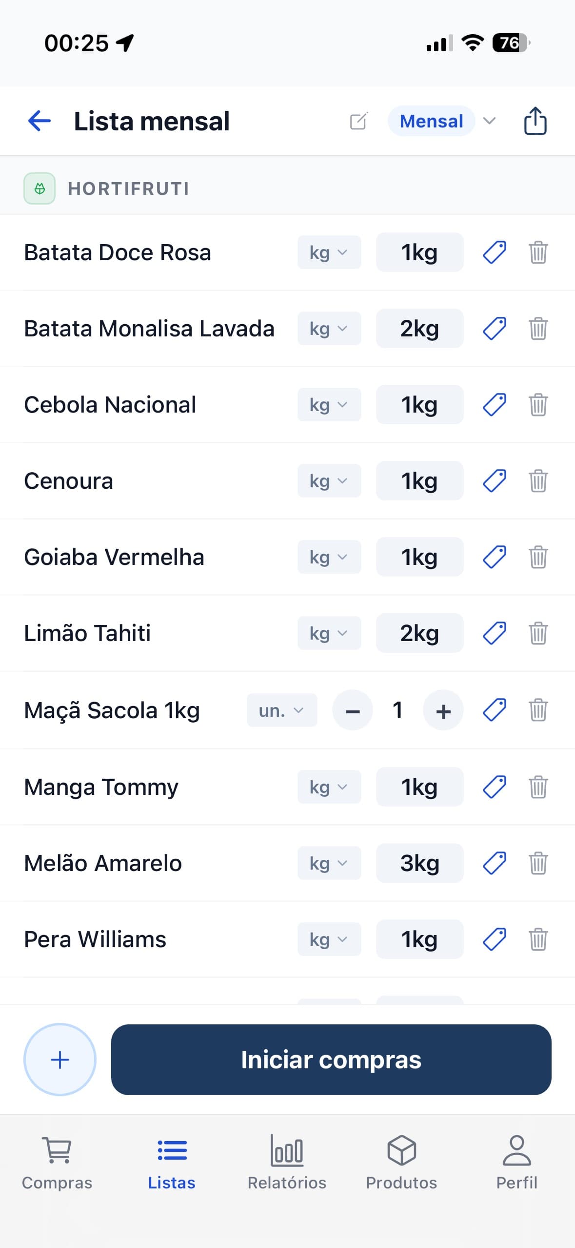 Lista de compras inteligente no Notix